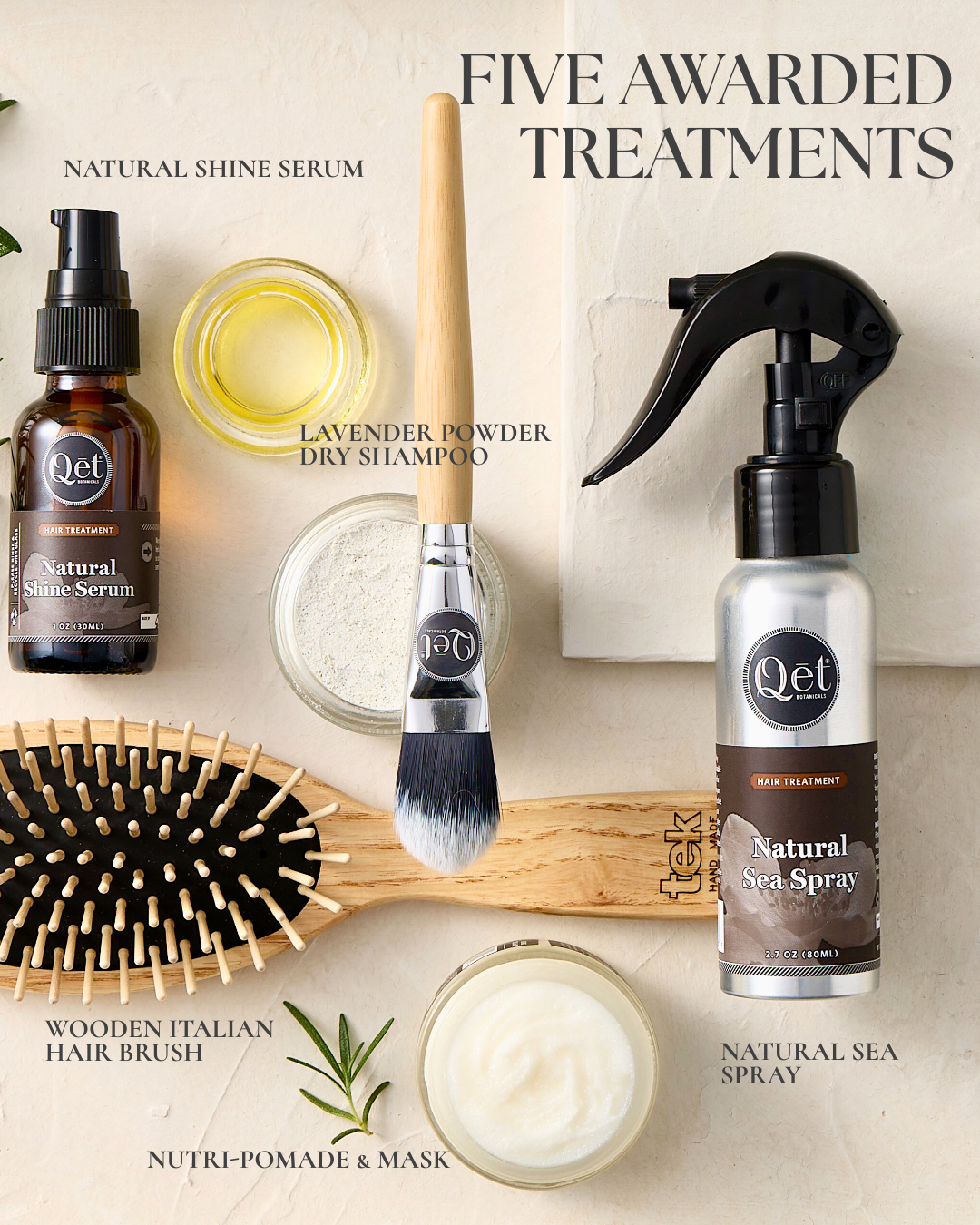 The Natural Building Blocks for Strong, Protected and Healthy Hair. Save s15% with code LoveMyHair. Photos of our treatments with organic rosemary sprigs.